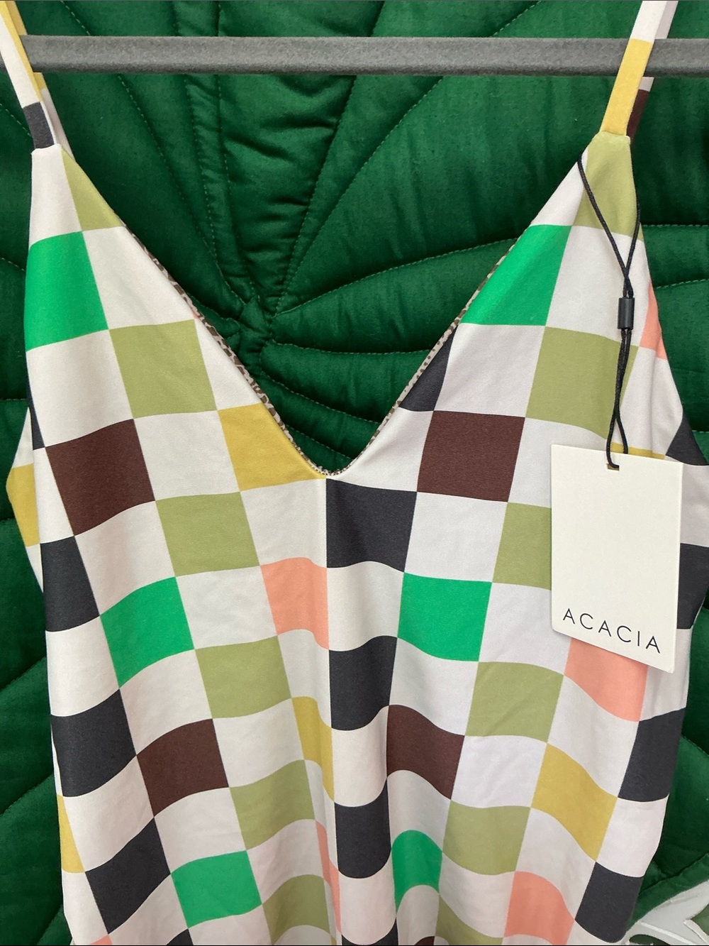 NWT Acacia Swimwear Stella full piece one piece swimsuit. Color: Eames Checkered - Picture 2 of 6